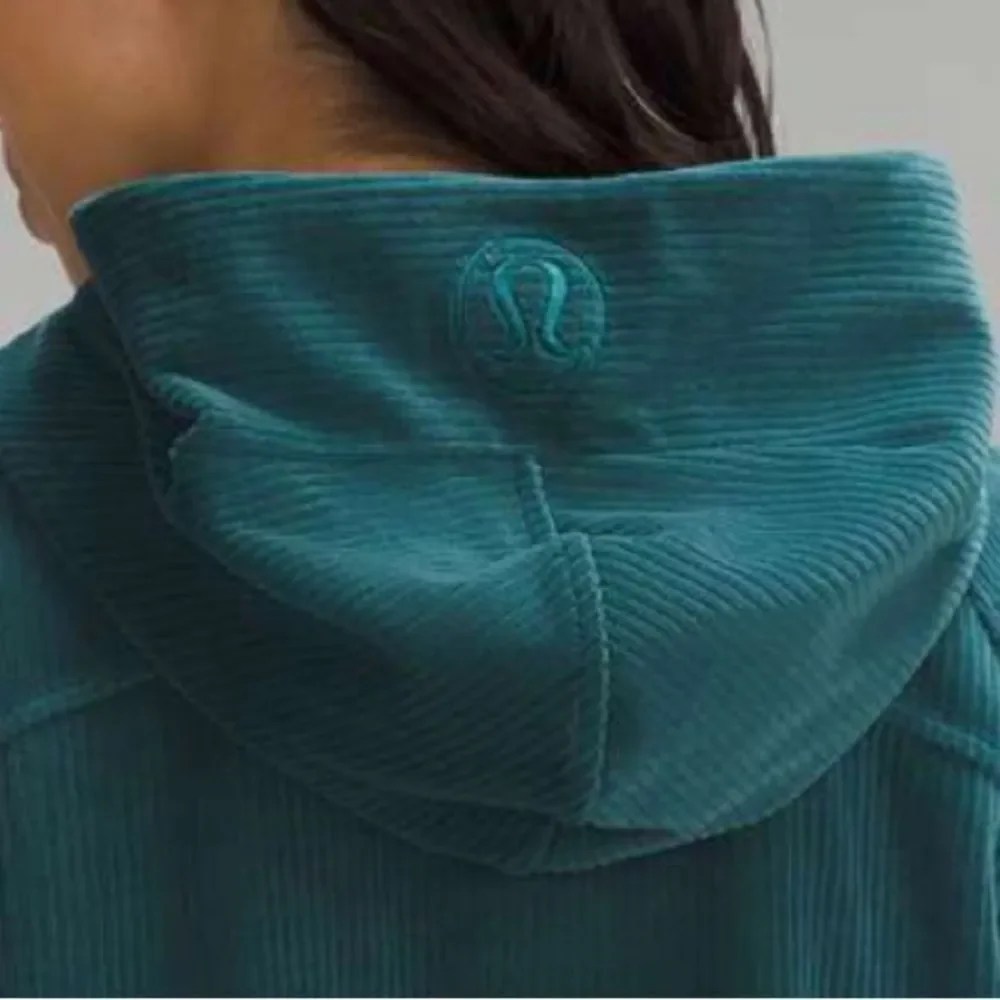 NWT New LULULEMON Scuba Oversized Hoodie Velvet Cord Sweatshirt Storm Teal XS S